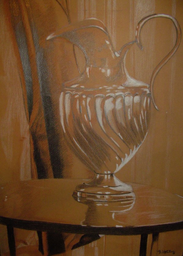Grafito, sanguina y blanco sobre papel color &raquo; 50 x 35 cm