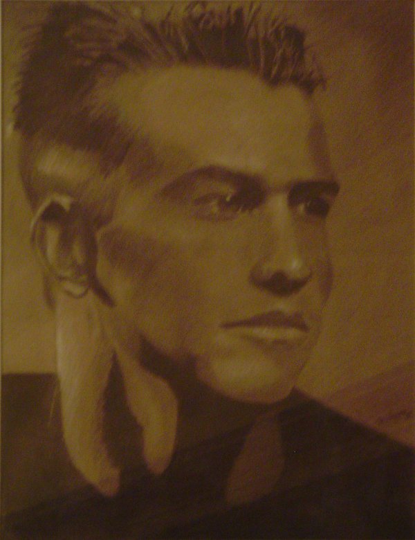 Grafito, sanguina y blanco sobre papel color &raquo; 45 x 35 cm
