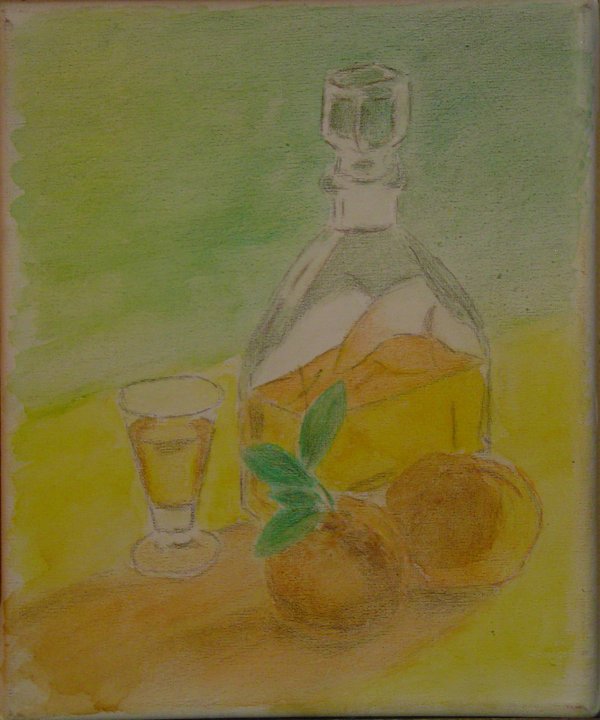 Lápiz acuarelable sobre tela &raquo; 25 x 20 cm