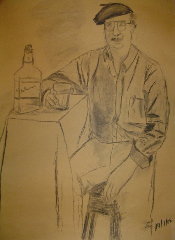 Carbonilla sobre papel misionero (boceto con modelo vivo) &raquo; 55 x 40 cm