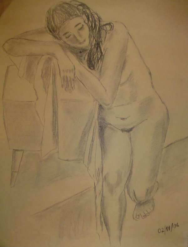 Carbonilla sobre papel misionero (boceto con modelo vivo) &raquo; 60 x 40 cm
